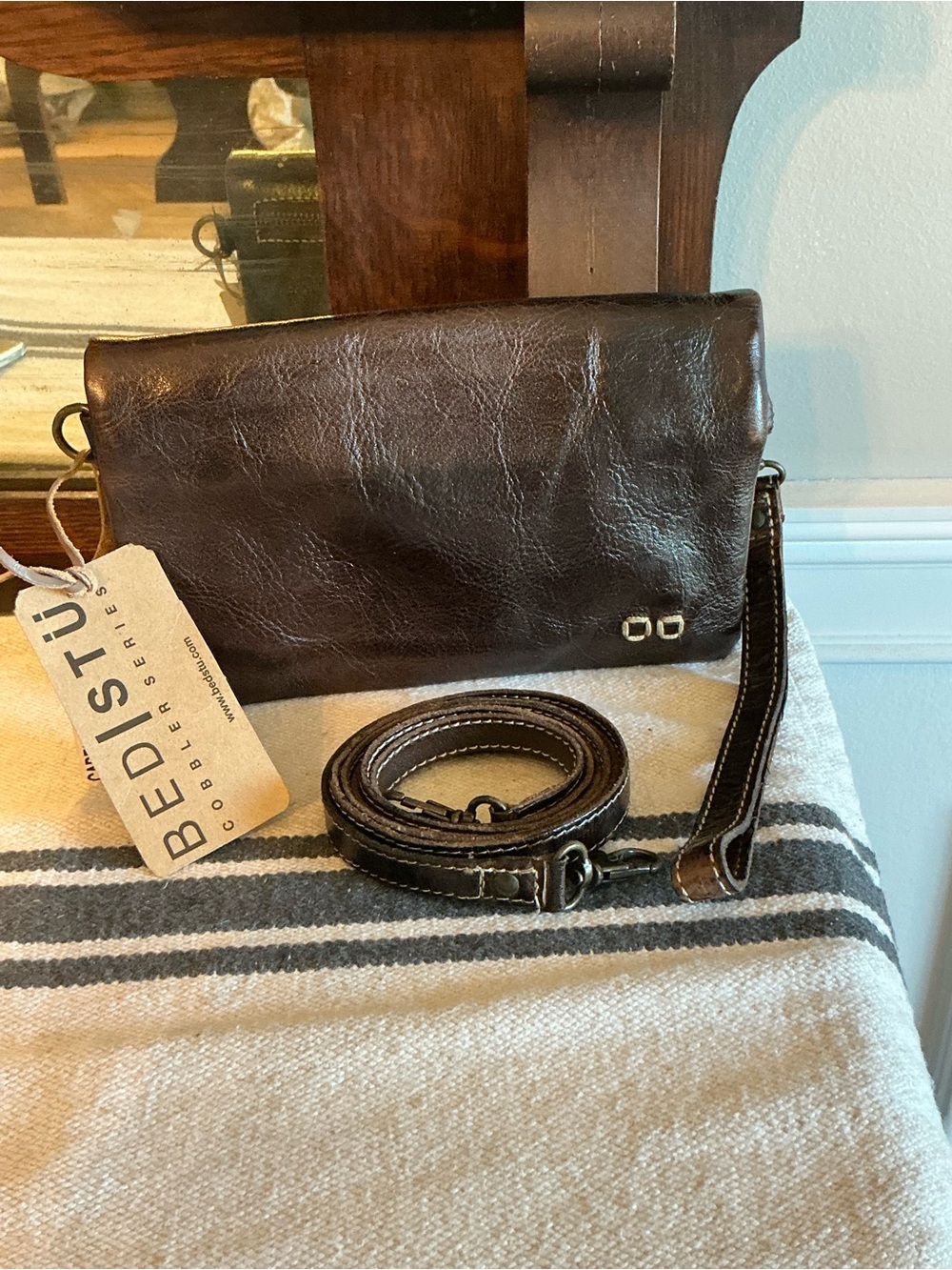 NWT Bed Stu Cadence Wallet Wristlet Crossbody Bag Teak Tiesta Di Moro Rustic 179 - Picture 3 of 14